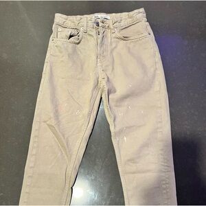 Zara Slim Cropped Light: Khaki Jeans